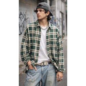 Vintage Abercrombie & Fitch Long Sleeve Button Front Flannel Shirt XL Grunge